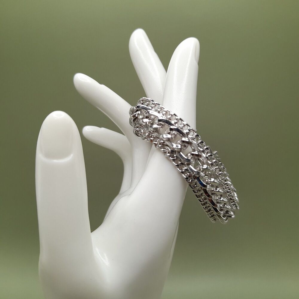 Vintage Sarah Coventry Silver Tone Links Bracelet 7" Wrist